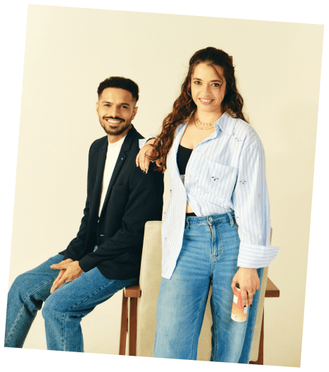 Karan and Rashi in a candid portrait